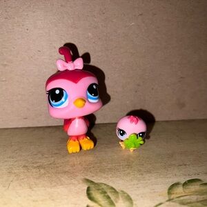 Littlest Pet Shop Mommy Bird & quail baby bird